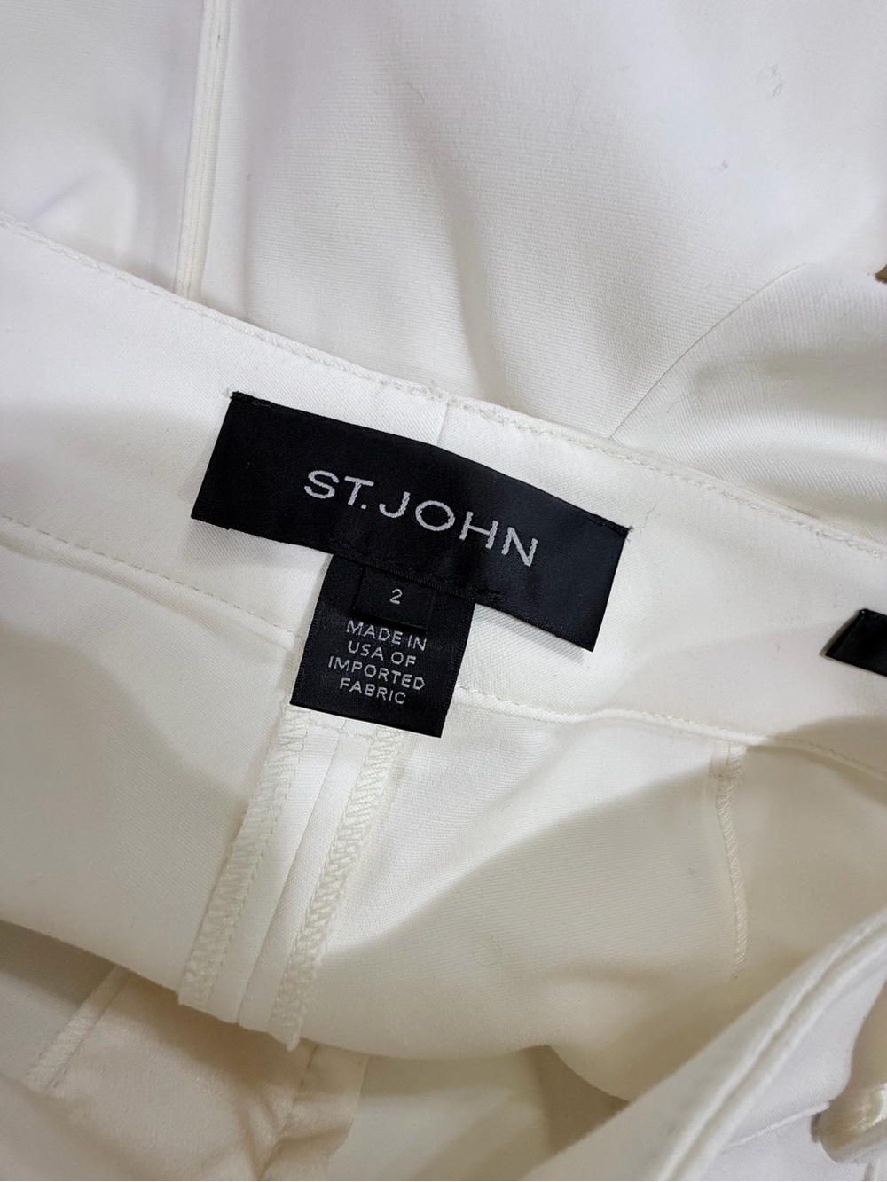 ST. JOHN Jennifer Ankle Pant Cream White Cropped Size 2 - Picture 3 of 13